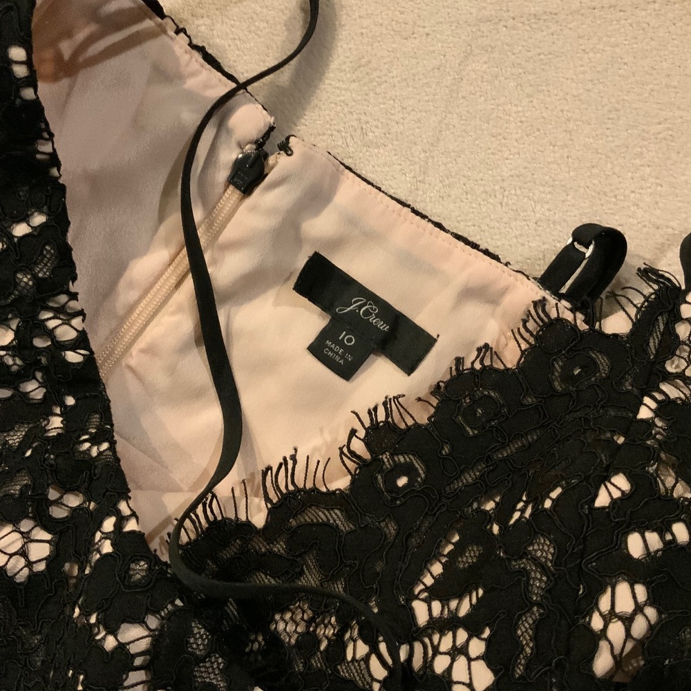 JCrew Black 10 Lace Adjustable Straps Dress Timeless Classic Wedding guest Party - Picture 4 of 11